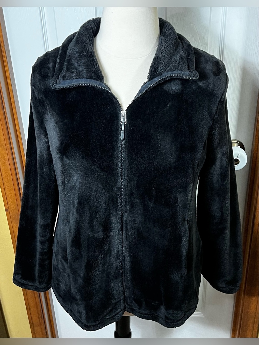 32 Degrees Fleece Jacket Plus Soft Black Full Zip Plus Size Women’s 2X